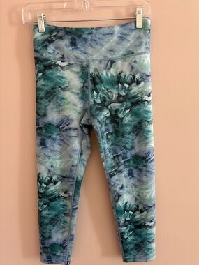 Kids Tie-Dye Active Capri Leggings - Teal Multi